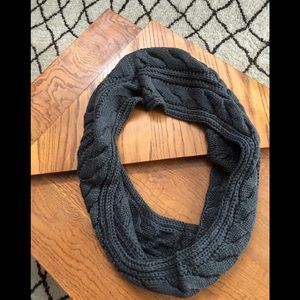 Gray knit infinity scarf